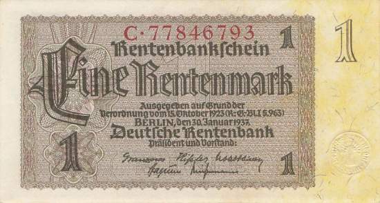 1 Rentenmark 1937 ro.166b C